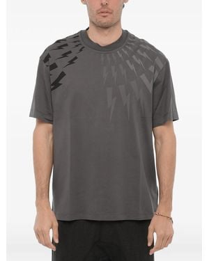 Neil Barrett Logo-Print Jersey T-Shirt - Grey