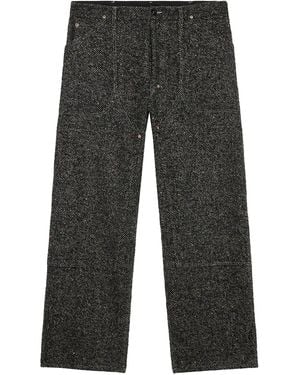 4SDESIGNS Herringbone Trousers - Grey
