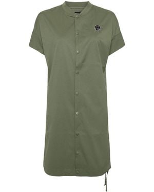 SPORT b. by agnès b. Baseball-Collar Shirt Dress - Green