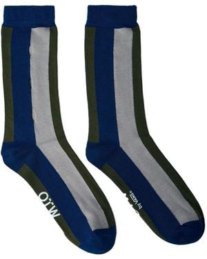 Vans Striped-Knit Socks - Blue