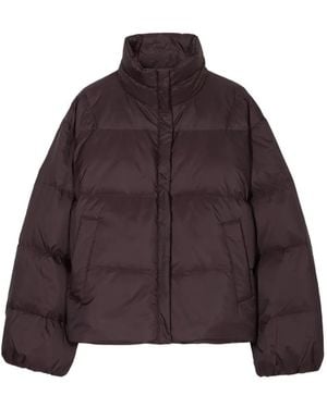 Closed Cropped Puffer Jacket - Purple