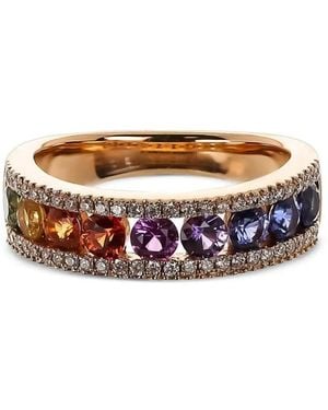 Lisa Nik 18Kt Roségouden Ring Met Saffier En Diamant - Wit