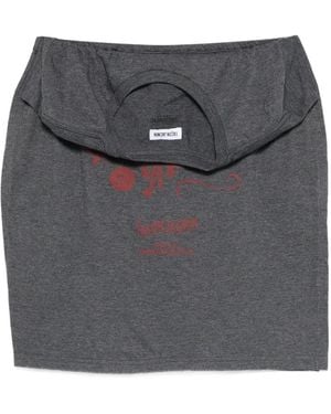 Facon Jacmin Elasticated-Waistband Mini Skirt - Grey