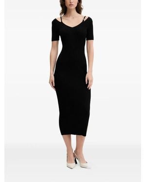 HUGO Shoulder Cut-Out Midi Dress - Black