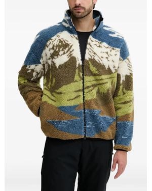 Picture Hafdals Landscape-Print Fleece Jumper - Grey
