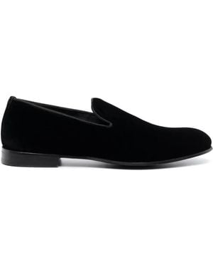 D4.0 Fodera Slip-On Velvet Loafers - Black