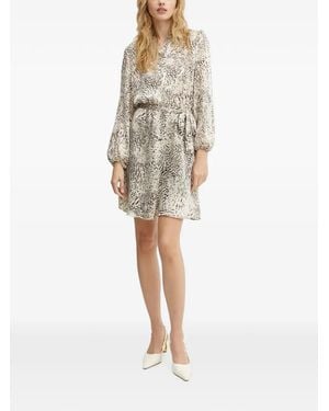 Morgan Animal-Print Belted Mini Dress - Natural