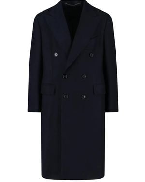 Cesare Attolini Manteau À Boutonnière Croisée - Bleu
