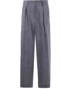 Y's Yohji Yamamoto ウールタックパンツ - ブルー