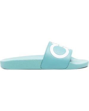 Ferragamo Pantoletten Mit Gancini-Print - Grün