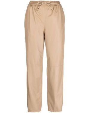 Yves Salomon Straight-Leg Lambskin Trousers - Natural