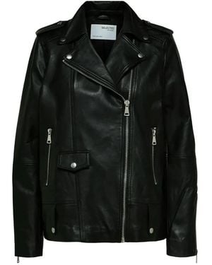 SELECTED Zip-Fastening Press-Stud Jacket - Black