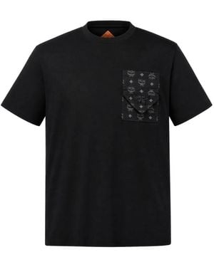 MCM Visetos-Print Pocket T-Shirt - Black