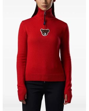 Rossignol Jcc Teddy-Patch Half-Zip Jumper - Red