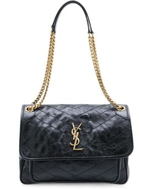 Saint Laurent Medium Niki Leather Shoulder Bag - Blue