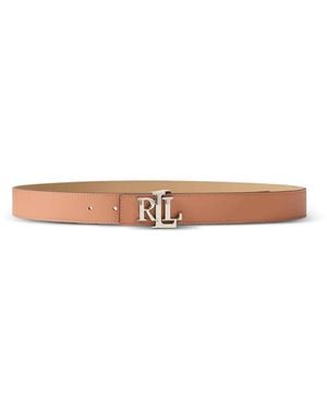 Ralph Lauren Cinturón Reversible Con Placa Del Logo - Blanco