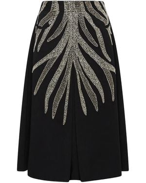 Maliparmi Bead-Embellished Pleated Skirt - Black