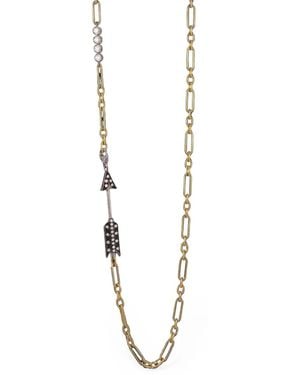 Sylva & Cie Bow And Arrow Diamond Necklace - White