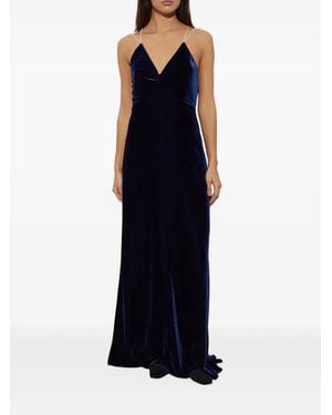 forte_forte V-Neck Sleeveless Maxi Dress - Blue
