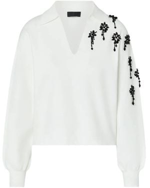Liu Jo Sweater With Jewel-Embroidery - White