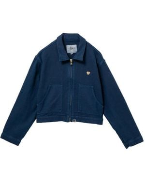 AAPE BY A BATHING AP Logo-Patched Cropped Jacket - Blue