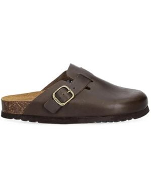 Scholl Mules Fae New De Piel Con Cierre De Hebilla - Marrón