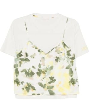 Liu Jo T-Shirt With Satin Top - White