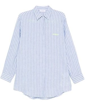Off-White c/o Virgil Abloh Gestreiftes Hemdkleid - Weiß