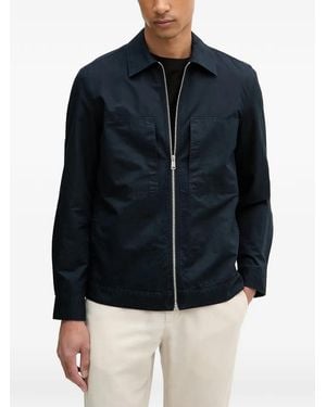Marc O' Polo Zip-Up Patch-Pocket Shirt Jacket - Blue