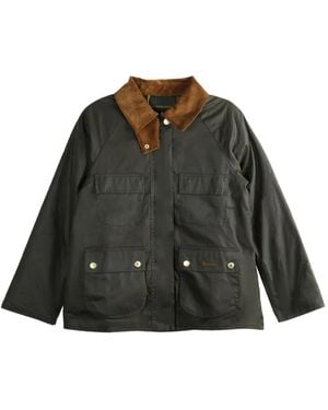 Barbour Ruth Corduroy-Collar Utility Jacket - Green