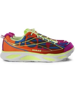 Hoka One One Huaka Pro Logo-Print Panelled Trainers - White