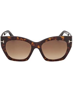 Tom Ford Tortoiseshell-Effect Cat-Eye Sunglasses - Brown