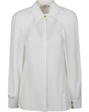 Elisabetta Franchi Georgette collared shirt - Weiß