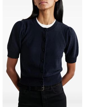 FRAME Cardigan aus Pointelle-Strick - Blau
