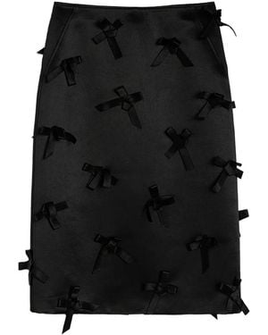Jil Sander Bow-Embellished Midi Skirt - Black