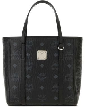 MCM Bolso Shopper Toni Con Monograma - Negro