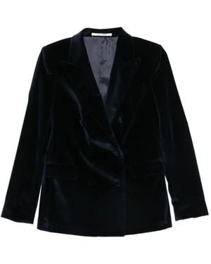 Tagliatore Parigi Double-Breasted Velvet Blazer - Black