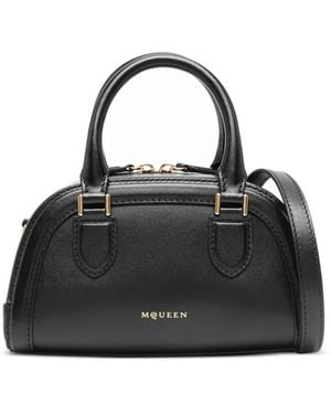 McQueen Mini Birdee Boston Tote Bag - Black
