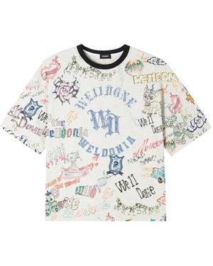 we11done Graphic-Print Cotton T-Shirt - White