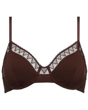 Eres Softness Lace-Trim Bra - Brown