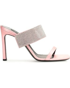 Sergio Rossi Sr Paris 95Mm Rhinestone-Embellished Leather Sandals - Pink
