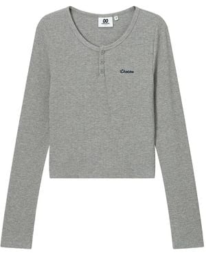 Chocoolate ヘンリーネック リブtシャツ - グレー