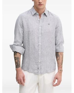 Michael Kors Camisa A Rayas De Lino - Gris