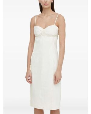 Samsøe & Samsøe Ruched-Bust Midi Dress - White