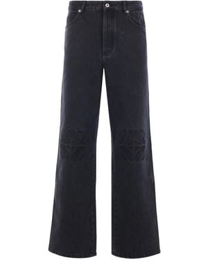 Loewe Jeans Anagram Con Ricamo - Blu