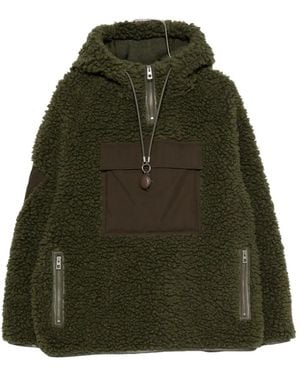 Loewe Fleece-Texture Hooded Jacket - Green