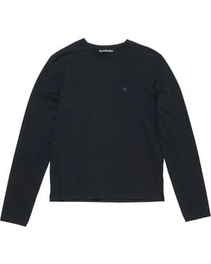 Acne Studios Logo-Patch Long-Sleeve T-Shirt - Blue