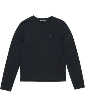 Acne Studios Logo-Patch Long-Sleeve T-Shirt - Blue