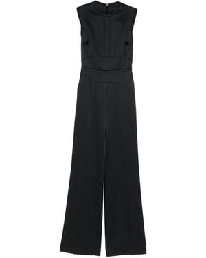 Elie Saab Satin-Finish Sleeveless Jumpsuit - Black