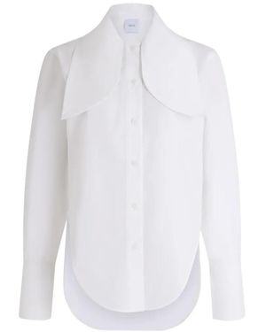 Patou Oversized-Collar Long-Sleeve Shirt - White